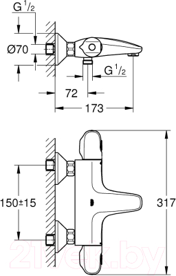 Смеситель GROHE Grohtherm 1000 New 34155003