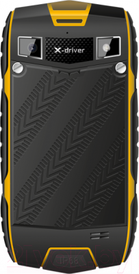 Смартфон Texet X-driver / TM-4104R (черно-желтый + внешний АКБ) - вид сзади