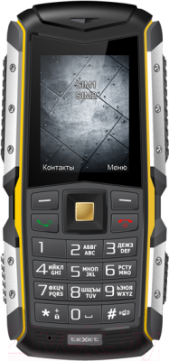 Мобильный телефон Texet TM-511R (черно-желтый + автомобильное ЗУ) - общий вид