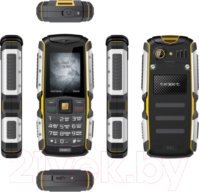 Мобильный телефон Texet TM-511R (черно-желтый + автомобильное ЗУ) - полный обзор панелей