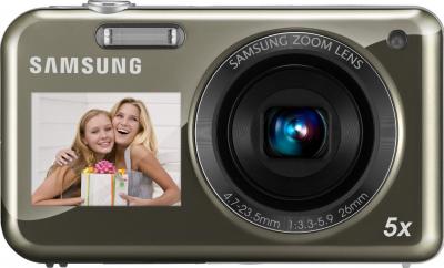 Компактный фотоаппарат Samsung PL120 Silver - вид спереди