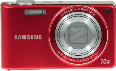 Компактный фотоаппарат Samsung PL210 (EC-PL210ZBPRRU) Red - вид спереди