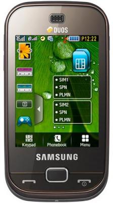 Мобильный телефон Samsung B5722 Brown - вид спереди