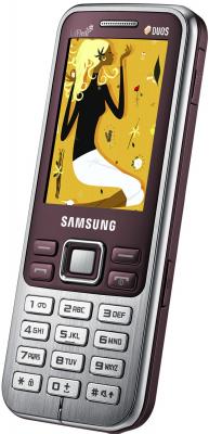 Мобильный телефон Samsung C3322 (красный) - вид сбоку