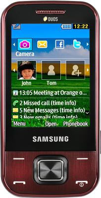 Мобильный телефон Samsung C3752 Red (GT-C3752 WRASER) - общий вид