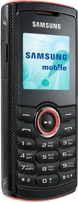 Мобильный телефон Samsung E2121 Black with Red (GT-E2121 ARBSER) - вид сбоку