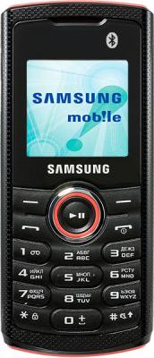Мобильный телефон Samsung E2121 Black with Red (GT-E2121 ARBSER) - вид спереди
