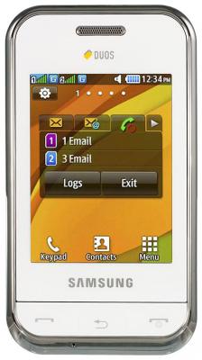 Мобильный телефон Samsung E2652 Champ White - вид спереди