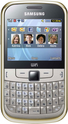 Мобильный телефон Samsung S3350 Gold - вид спереди
