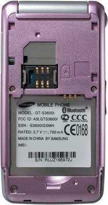Мобильный телефон Samsung S3600 Pink with Pattern (GT-S3600 TIISER) - с открытой крышкой