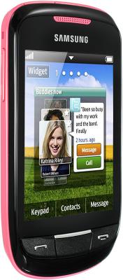 Мобильный телефон Samsung S3850 Corby II Pink - вид сбоку