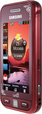 Мобильный телефон Samsung S5230 Star Wine Red with Pattern (GT-S5230 GRMSER) - вид сбоку