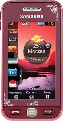 Мобильный телефон Samsung S5230 Star Wine Red with Pattern (GT-S5230 GRMSER) - вид спереди