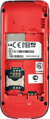 Мобильный телефон LG A100 Red - со снятой крышкой