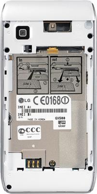 Мобильный телефон LG GX500 White - вид сзади