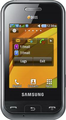 Мобильный телефон Samsung E2652 Champ Black - вид спереди