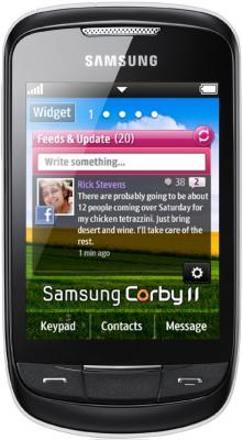 Мобильный телефон Samsung S3850 Corby II White - вид спереди