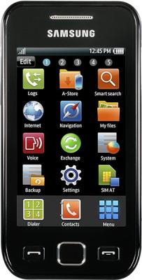Смартфон Samsung S5250 Wave 525 Black (GT-S5250 HKASER) - вид спереди