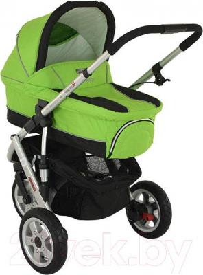 Детская универсальная коляска Adamex Quatro 3 (2 в 1) (зеленый) - люлька