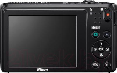 Компактный фотоаппарат Nikon Coolpix S3700 (черный) - вид сзади