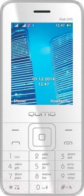 Мобильный телефон Qumo Push 245 (серебристый) - общий вид
