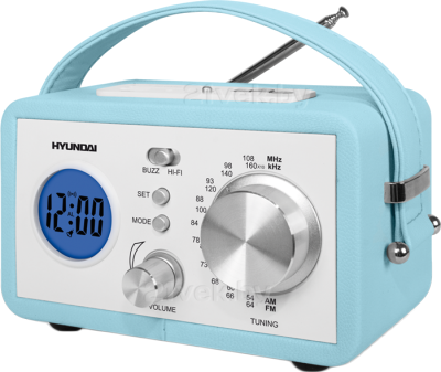 Радиоприемник Hyundai H-1612 (Light Blue) - полубоком