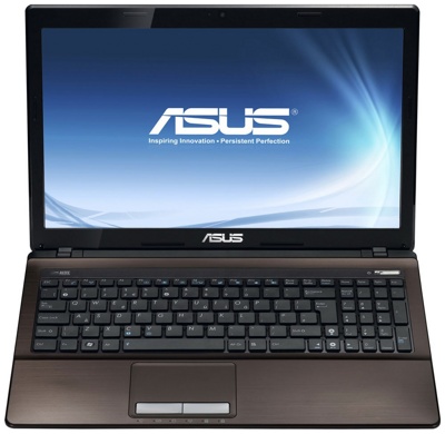 Ноутбук Asus K53TA-SX007D - спереди открытый