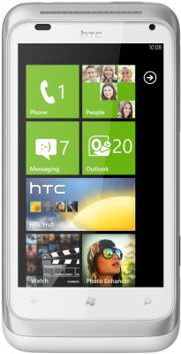 Смартфон HTC Radar Silver - вид спереди