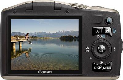 Компактный фотоаппарат Canon PowerShot SX130 IS SILVER - вид сзади