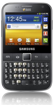 Смартфон Samsung B5510 Galaxy Y Pro Gray (GT-B5510 CAASER) - вид спереди