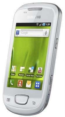 Смартфон Samsung S5570 Galaxy Mini White (GT-S5570 CWISER) - вид спереди