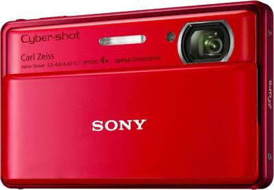 Компактный фотоаппарат Sony Cyber-shot DSC-TX100V Red - Вид спереди