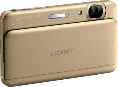 Компактный фотоаппарат Sony Cyber-shot DSC-TX55 Gold - Вид спереди