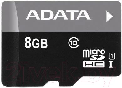 Карта памяти A-data Premier microSDHC UHS-I U1 (10 Class) 8GB (AUSDH8GUICL10-R) - общий вид