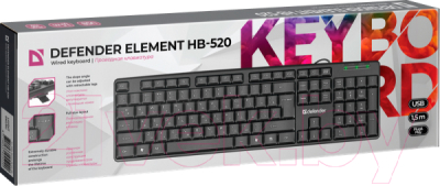 Клавиатура Defender Element HB-520 USB / 45522 (черный)