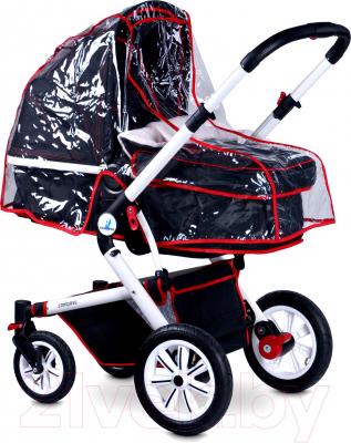 Детская универсальная коляска Caretero Compass (красный) - дождевик