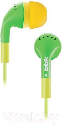 Наушники BBK EP-1410S (желто-зеленый) - общий вид