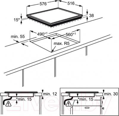 Электрическая варочная панель Electrolux EHF56240XK - схема