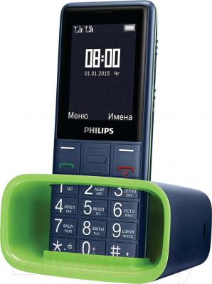 Мобильный телефон Philips Xenium E311 (темно-синий) - с базой для зарядки