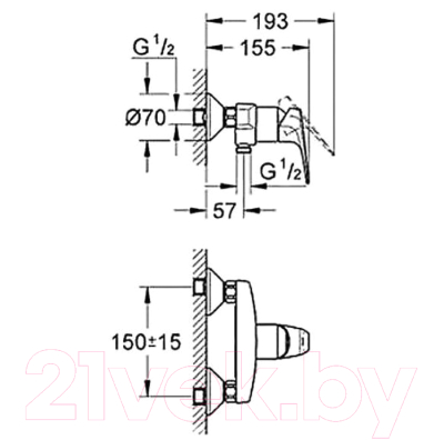 Смеситель GROHE Eurosmart 33555002