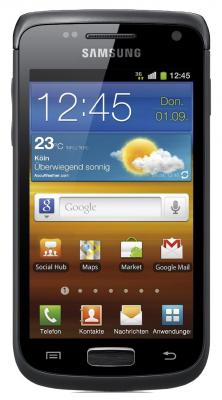 Смартфон Samsung I8150 Galaxy W Black (GT-I8150 FKASER) - вид спереди