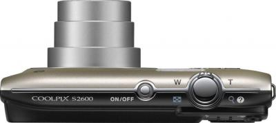 Компактный фотоаппарат Nikon Coolpix S2600 (Silver) - вид сверху