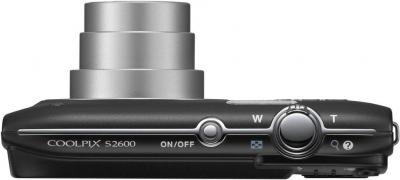 Компактный фотоаппарат Nikon Coolpix S2600 Black with Pattern - вид сверху