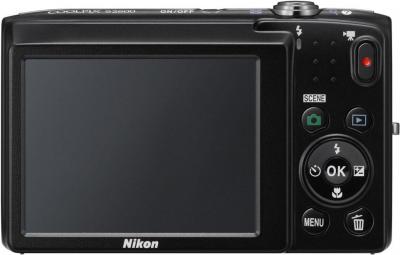 Компактный фотоаппарат Nikon Coolpix S2600 Black with Pattern - вид сзади