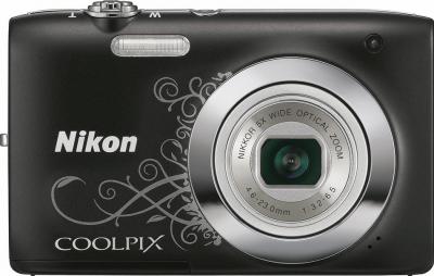 Компактный фотоаппарат Nikon Coolpix S2600 Black with Pattern - вид спереди