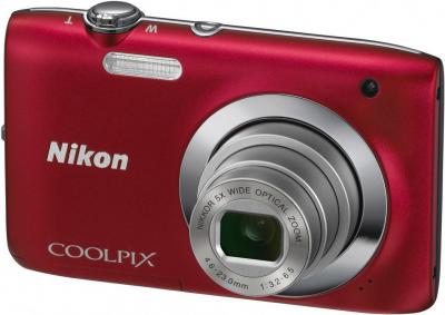 Компактный фотоаппарат Nikon Coolpix S2600 Red - общий вид