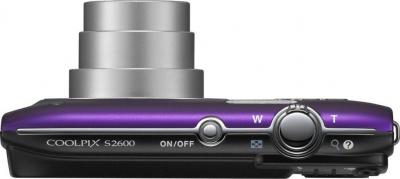 Компактный фотоаппарат Nikon COOLPIX S2600 Purple - вид сверху