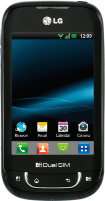 Смартфон LG P698 Black - вид спереди