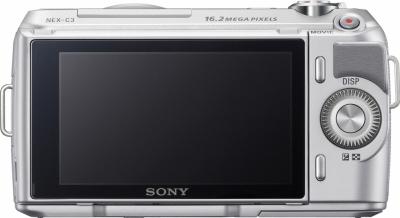 Беззеркальный фотоаппарат Sony NEX-C3K Silver - вид сзади