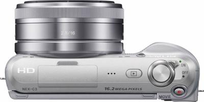 Беззеркальный фотоаппарат Sony NEX-C3K Silver - вид сверху